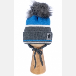 Zimowy komplet chłopięcy FOX czapka + szalik 46-50 cm